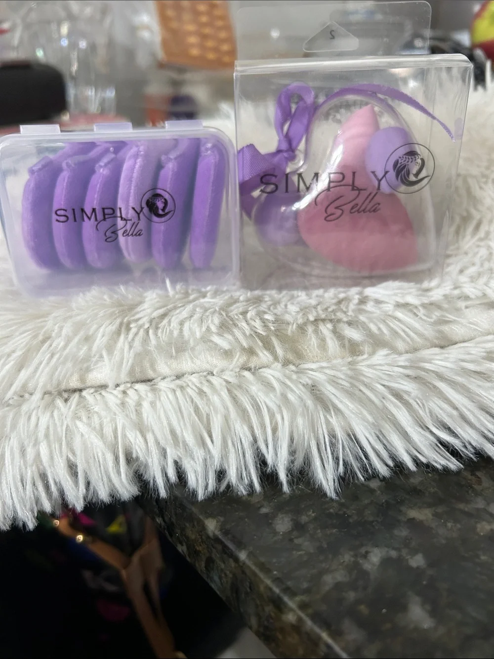 Simply Belle Pink & Purple Makeup Sponge and Silicone Sponge Set